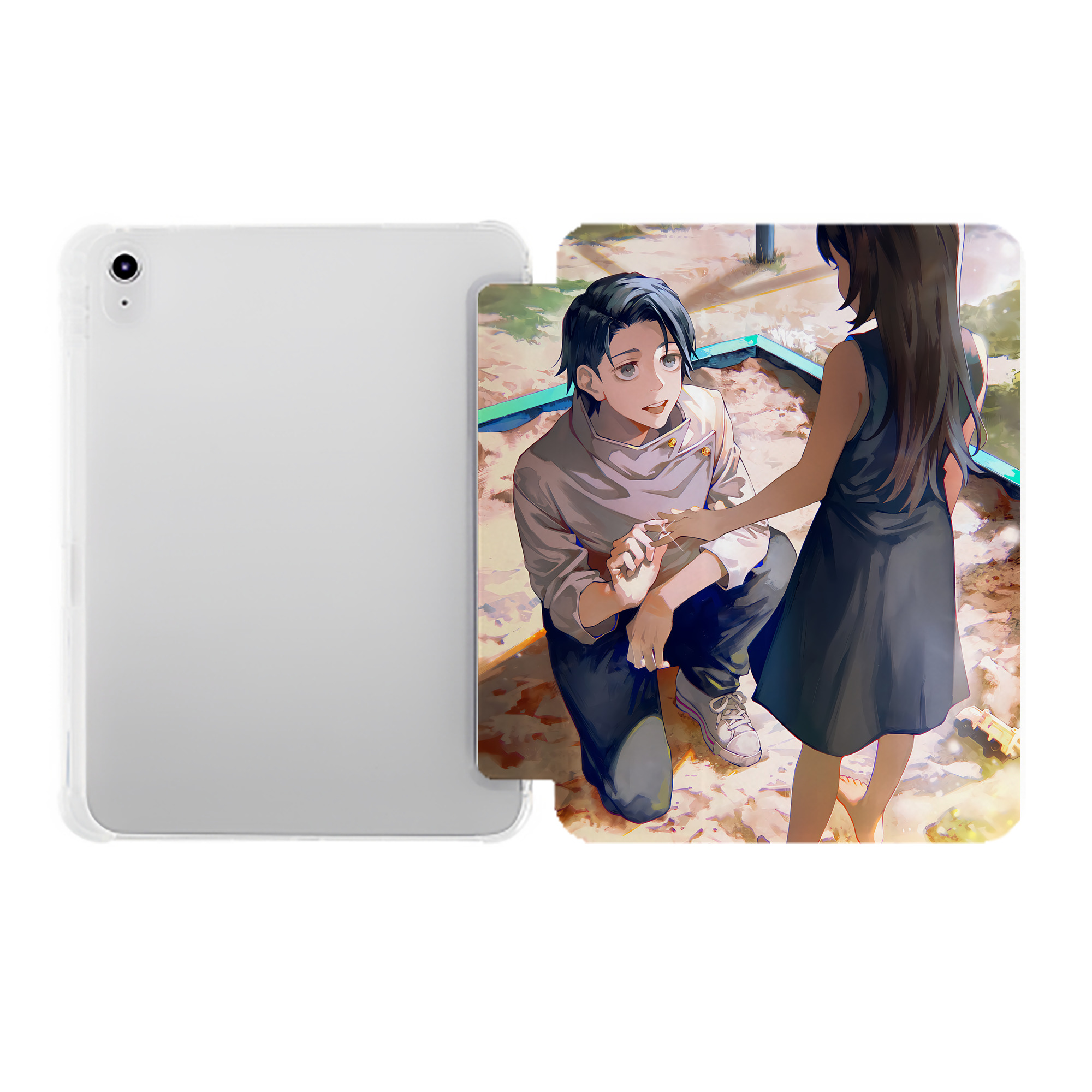 （画像用） 呪術廻戦 Jujutsu Kaisen IPad ケース ペン収納付き 三つ折りスタンド PUレザー×シリコン 対応機種9.5/10.5/10.9インチ